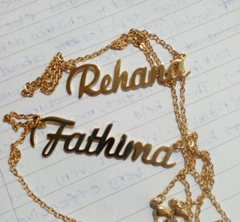 Handmade store name necklace